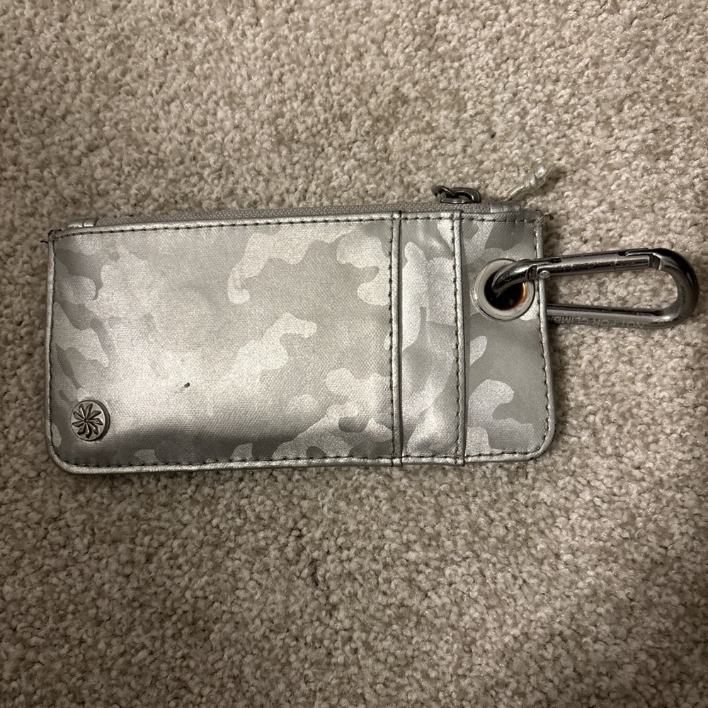 Silver Camouflage Phone Pouch with Carabiner